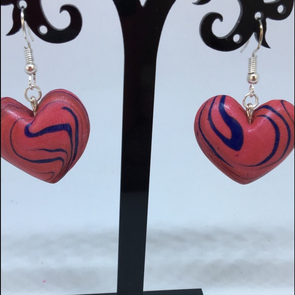 Unique Handmade Polymer Clay Dangle Earrings - Picture 3 of 8